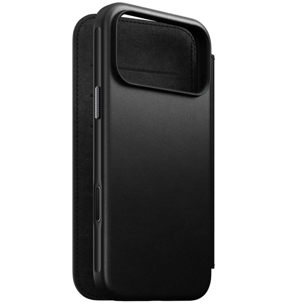 iPhone 18 Pro Max Nomad Modern Leather Folio Flip Cover - MagSafe Kompatibel - Black
