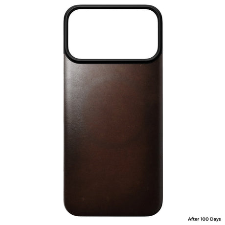 iPhone 18 Pro / 17 Pro Nomad Magnetic Horween Leather Back Cover - MagSafe Kompatibel - Rustic Brown
