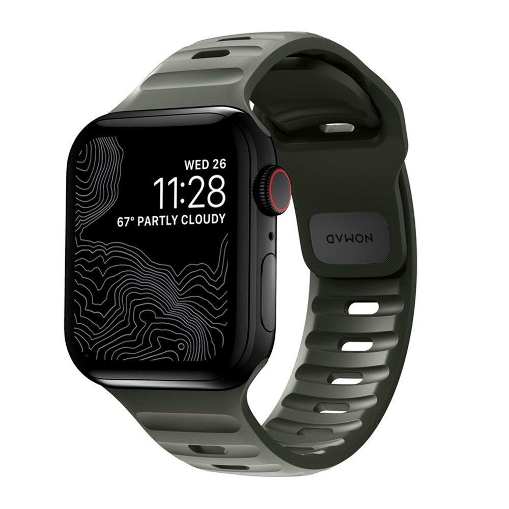 Nomad Apple Watch (42/44/SE/45/46/49 mm) sportsbåndstropp - Askgrønn