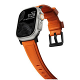 Nomad Apple Watch (42/44/SE/45/46/49 mm) Robust båndstropp - ultraoransje / svart maskinvare