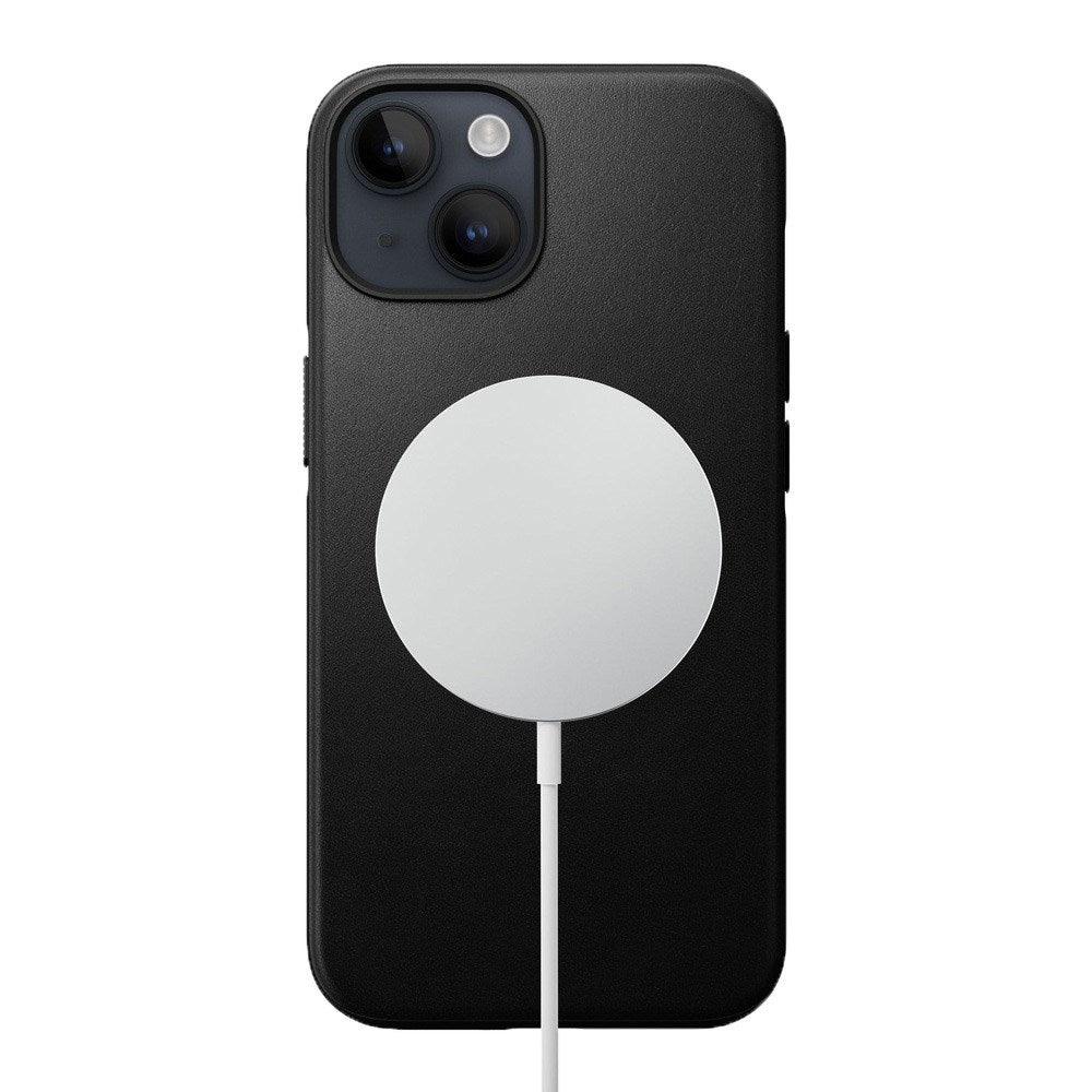 iPhone 14 Nomad Modern Leather Cover - MagSafe Kompatibel - Sort