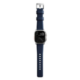 Nomad Apple Watch (42/44/SE/45/46/49 mm) robust båndrem - Atlantic Blue / Silver Hardware