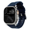 Nomad Apple Watch (42/44/SE/45/46/49 mm) robust båndrem - Atlantic Blue / Silver Hardware