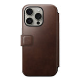 iPhone 15 Pro Nomad Modern Horween Leather Folio Cover - MagSafe-kompatibel - Brun