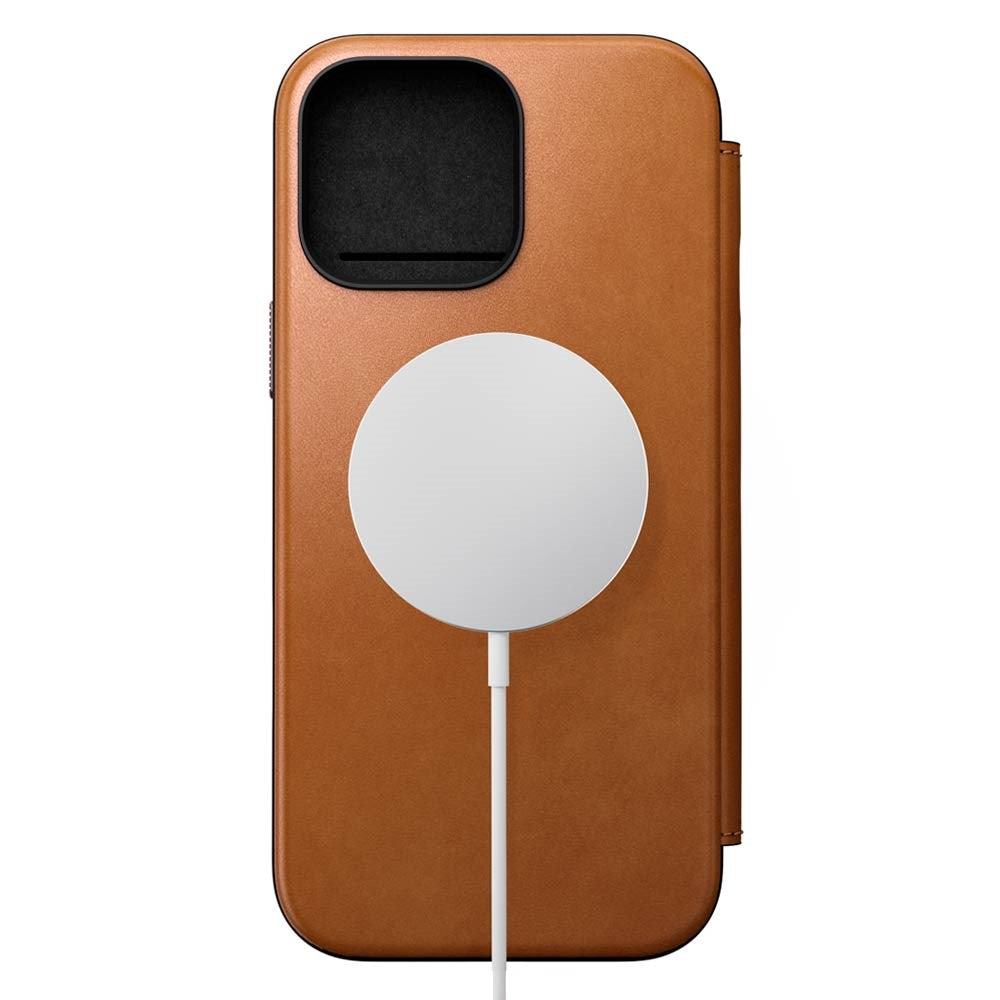 iPhone 16 Pro Max Nomad Modern Leather Folio Cover - MagSafe-kompatibel - Tan