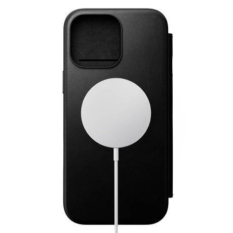 iPhone 16 Pro Max Nomad Modern Leather Folio Cover - MagSafe-kompatibel - Svart