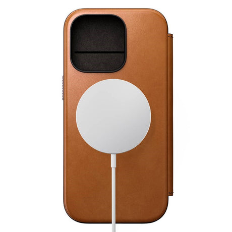 iPhone 16 Pro Nomad Modern Leather Folio Cover - MagSafe-kompatibel - Tan
