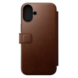 iPhone 16 Plus Nomad Modern Leather Folio Cover - MagSafe-kompatibel - Brun