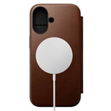 iPhone 16 Nomad Modern Leather Folio Cover - MagSafe-kompatibel - Brun