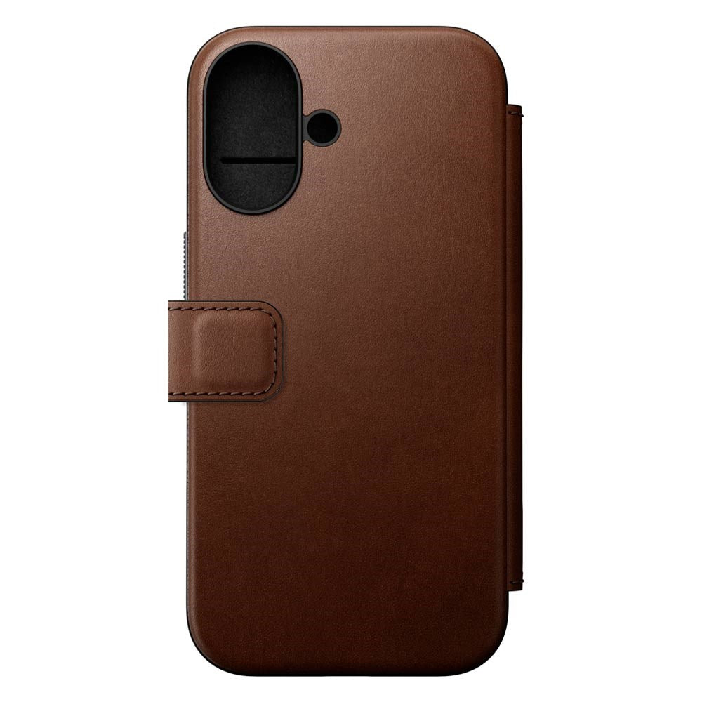 iPhone 16 Nomad Modern Leather Folio Cover - MagSafe-kompatibel - Brun