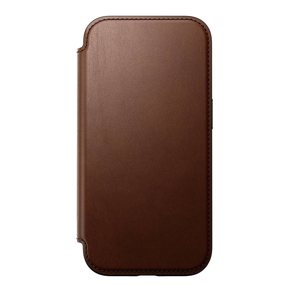 iPhone 16 Nomad Modern Leather Folio Cover - MagSafe-kompatibel - Brun
