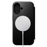 iPhone 16 Nomad Modern Leather Folio Cover - MagSafe-kompatibel - Svart