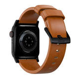 Nomad Apple Watch (42/44/SE/45/46/49 mm) moderne båndrem - engelsk brun / svart maskinvare