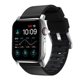 Nomad Apple Watch (42/44/SE/45/46/49 mm) Active Band Pro-rem - svart / sølv maskinvare