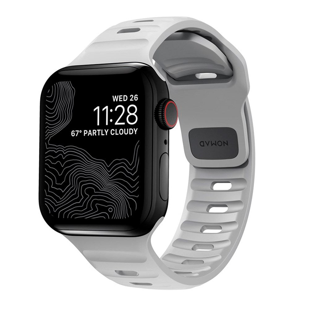 Nomad Apple Watch (42/44/SE/45/46/49 mm) sportsbåndstropp - månegrå