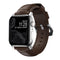 Nomad Apple Watch (42/44/SE/45/46/49 mm) Tradisjonell Horween-båndstropp – rustikk brun/sølv maskinvare