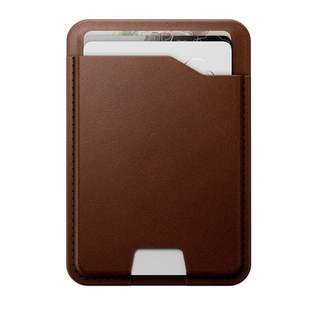 Nomad Ecco Ægte Læder Kortholder m. Apple Find My - MagSafe Kompatibel - Brown