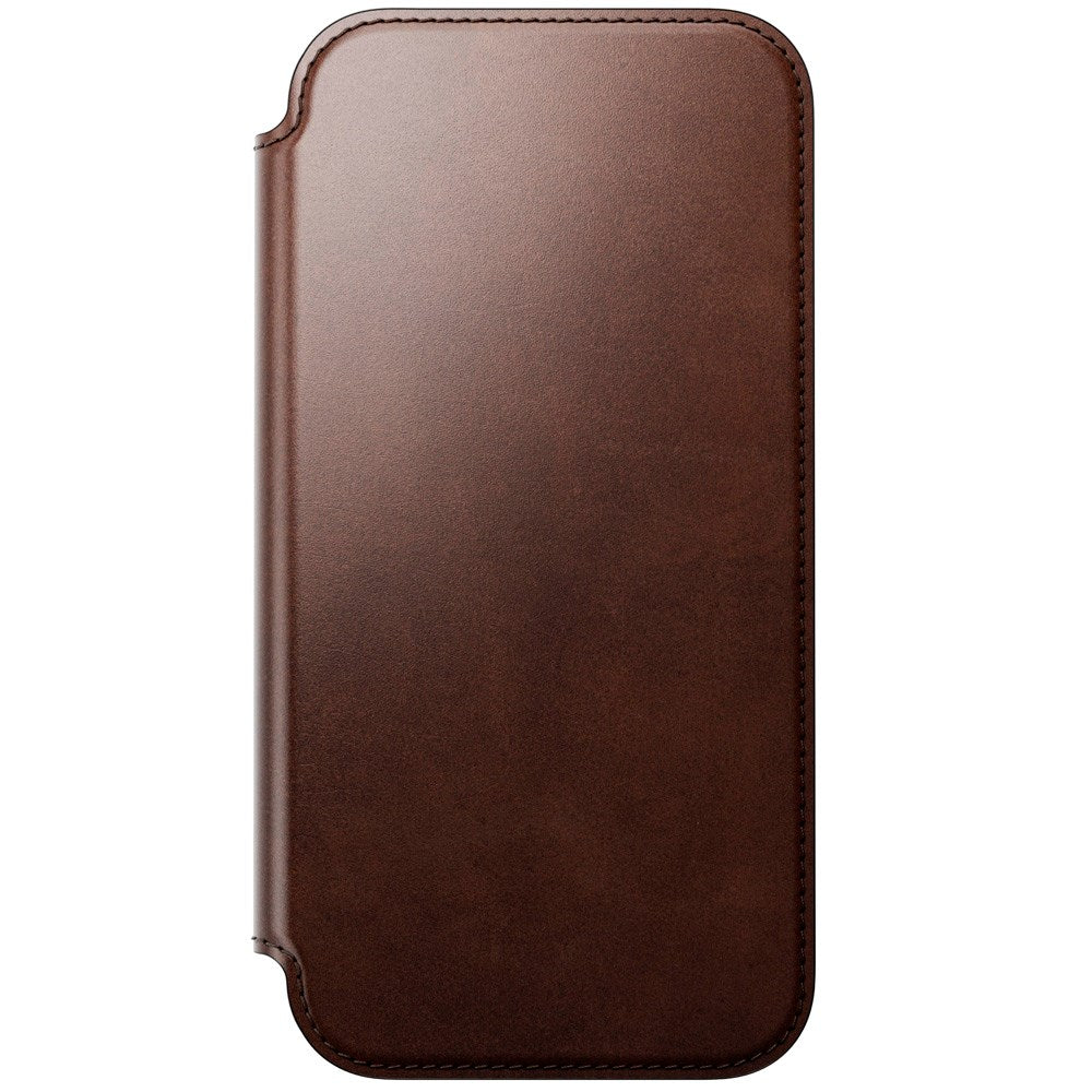 iPhone 17 Pro Max - Nomad Modern Horween Leather Folio Cover - MagSafe Kompatibel - Rustic Brown