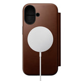 iPhone 17 - Nomad Modern Leather Folio Cover - MagSafe Kompatibel - Brown