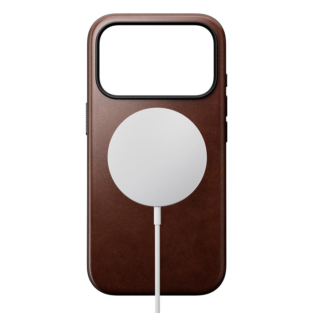 iPhone 17 Pro - Nomad Modern Horween Leather Cover - MagSafe Kompatibel - Rustic Brown