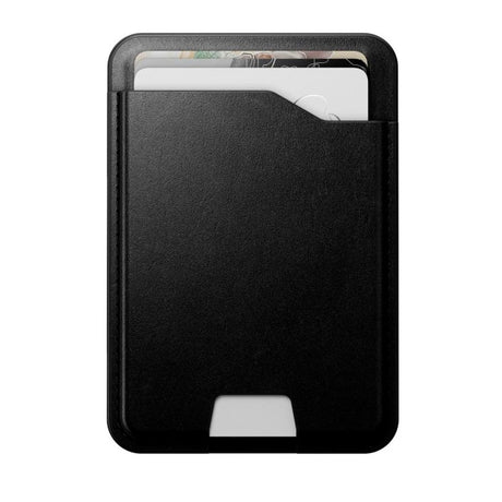 Nomad Horween Ægte Læder Kortholder m. Apple Find My - MagSafe Kompatibel - Black