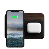 Nomad Base Station Hub Edition m. 10W Trådløs Oplader & USB-C / USB-A Port - Brun / Sort