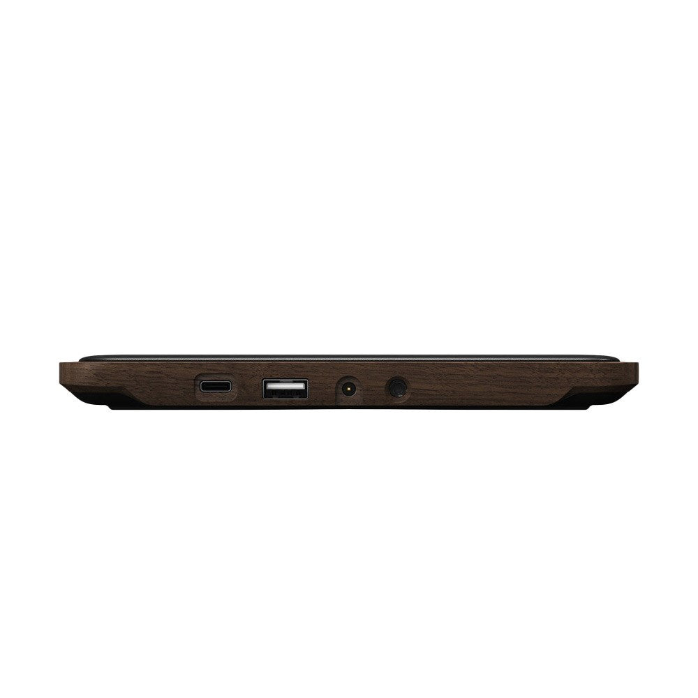 Nomad Base Station Hub Edition m. 10W Trådløs Oplader & USB-C / USB-A Port - Brun / Sort