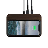 Nomad Base Station Hub Edition m. 10W Trådløs Oplader & USB-C / USB-A Port - Brun / Sort