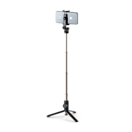 Fixed Snap Selfiestang til Smartphone / Action Kamera m. Tripod-Funktion & Bluetooth Knapudløser - Sort