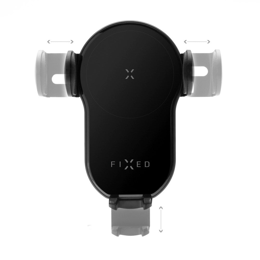 Fast Matic Mobilholder m. Trådløs lading 15W - Maks Mobil: 60 - 80mm - Sort