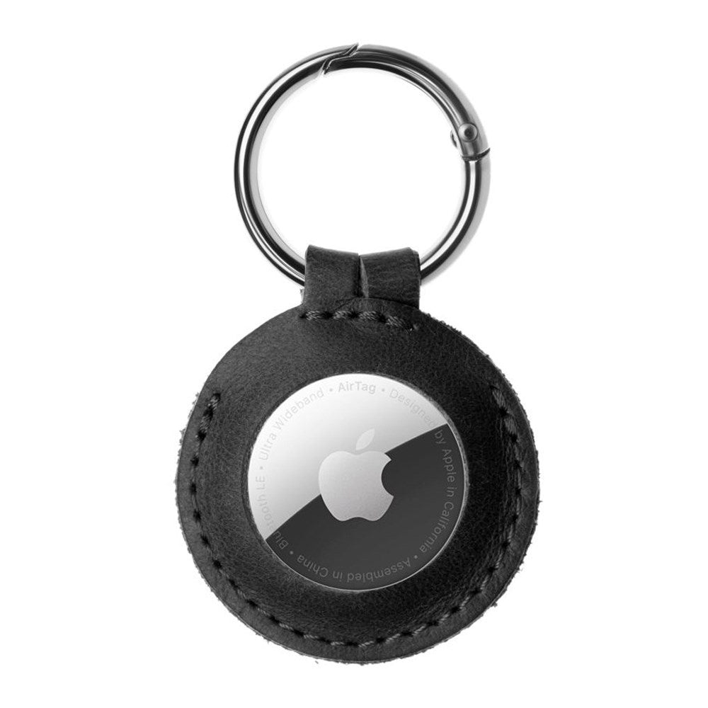 Fast Airtag-skinndeksel m. Karabinhage - Svart