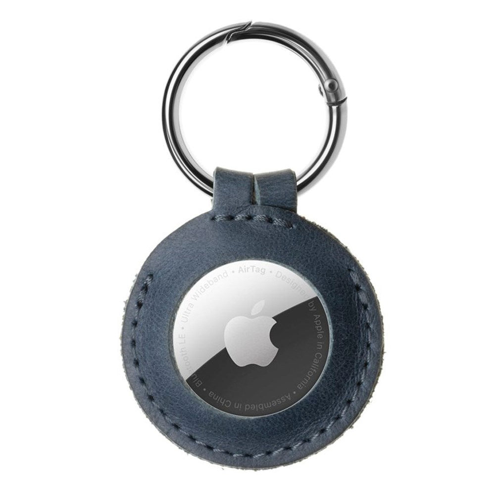Fast Airtag-skinndeksel m. Karabinhage - Blå