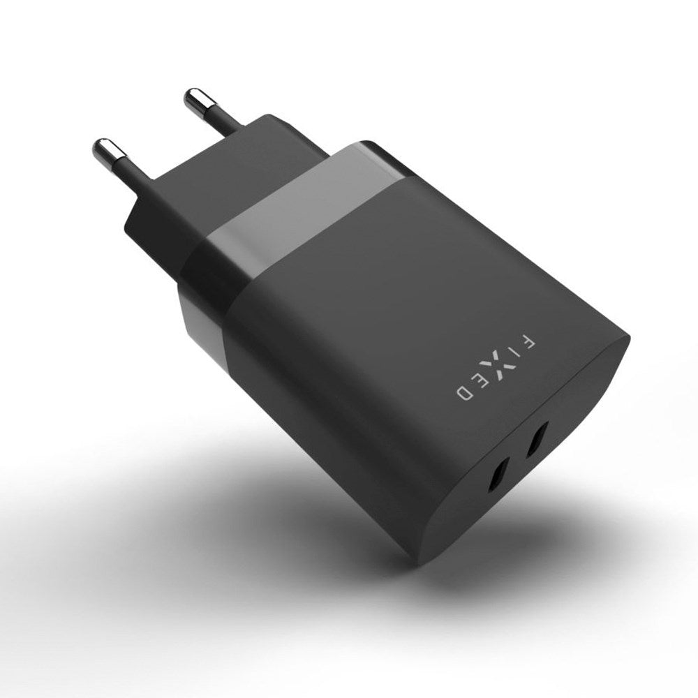 Fast 35W PD 2x USB-C Fast Wall Charger - Svart