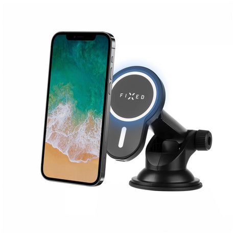 Fast MagClick XL magnetisk mobilholder m. Trådløs lading 15W - MagSafe-kompatibel - Svart 