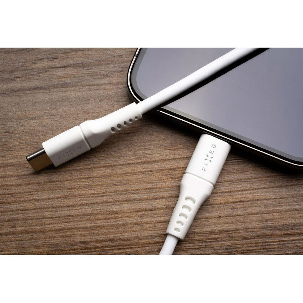 Fast flytende USB-C til Lightning-kabel 60W - 0,5m - Hvit
