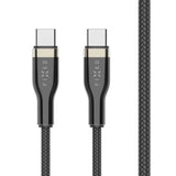 Fast metall 100W USB-C til USB-C PD-kabel 50cm - Svart