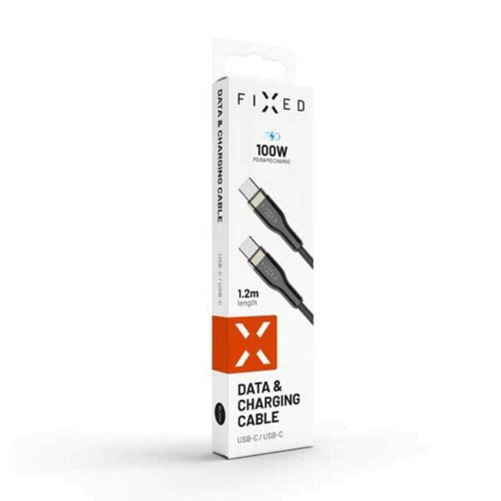 Fast metall 100W USB-C til USB-C PD-kabel 1,2m - Svart