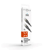 Fast metall 100W USB-C til USB-C PD-kabel 2m - Svart