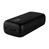 Fast 2 x USB-A 1 x USB-C 20W Power Bank 30 000 mAh - Svart