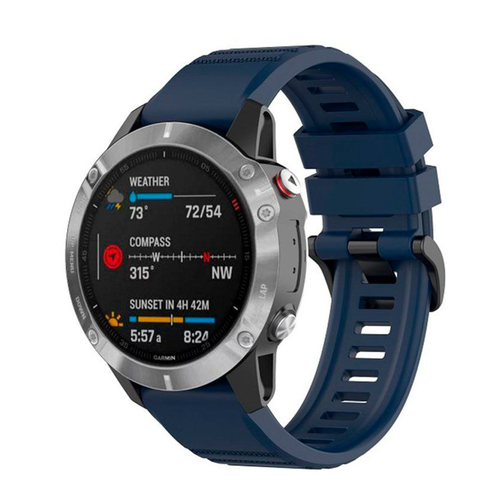 Fast Universal Garmin 22mm silikonstropp m. QuickFit - Mørkeblå
