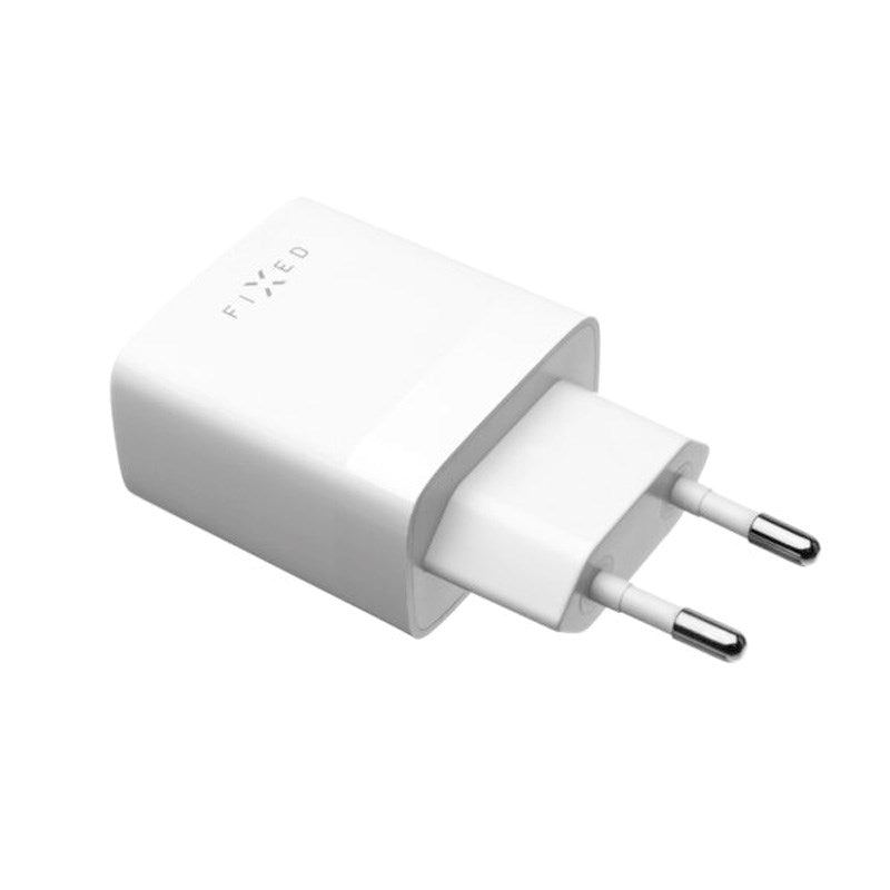 Fixed - Vægoplader m. 2x USB-A / 1x USB-C Kabel - 17W - 1m - Hvid