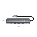 Fixed - 100W - HubPro 6-i-1 - USB-C Multiport Adapter - Grå