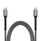 Fast rustning 240W USB-C til USB-C PD-kabel m. Forsterkede ender 2m - Grå