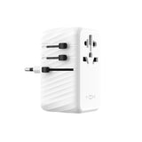 Fixed - Universal Rejse Adapter - 120W - EU / UK / USA / AUS - Hvid