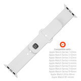 Fast Apple Watch (42/44/SE/45/46/49 mm) Sporty silikonremsett - hvit