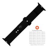 Fast Apple Watch (38/40/SE/41/42 mm) Sporty silikonremsett - svart