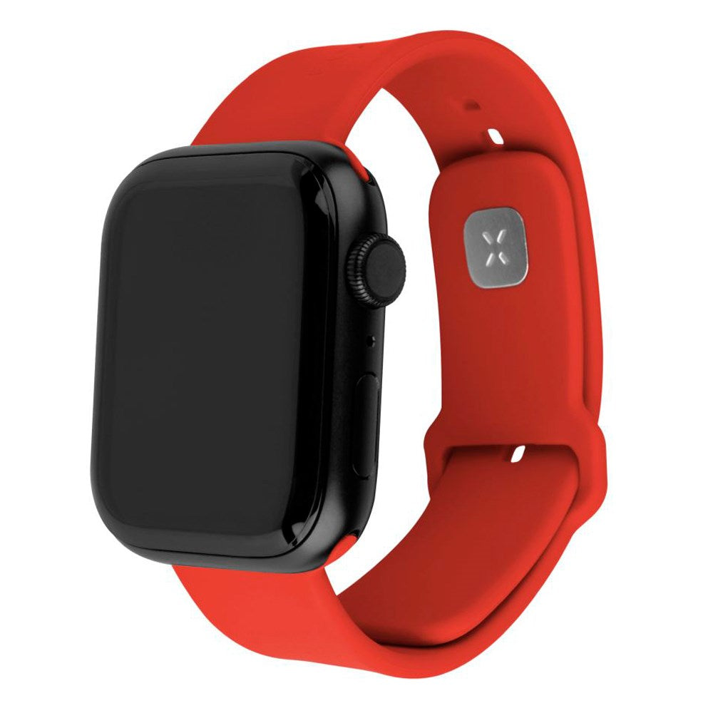 Fast Apple Watch (38/40/SE/41/42 mm) Sporty silikonremsett - rød