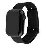 Fast Apple Watch (42/44/SE/45/46/49 mm) Sporty bred silikonremsett - svart