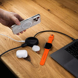 Fixed MagHub 7-in-1 USB-C Multiport m. Trådløs Opladning - MagSafe Kompatibel - Sort