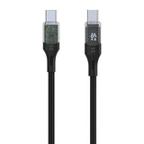 Fast LED-skjerm PD 100W USB-C til USB-C-kabel - 1,2 m - Svart
